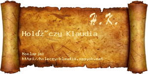 Holéczy Klaudia névjegykártya
