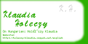 klaudia holeczy business card